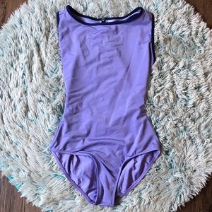 MARIIA “Basia” purple w/ navy trim leotard 💜✨